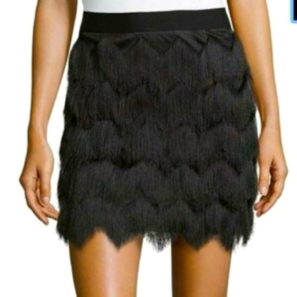 Elegant Black Fringe Skirt